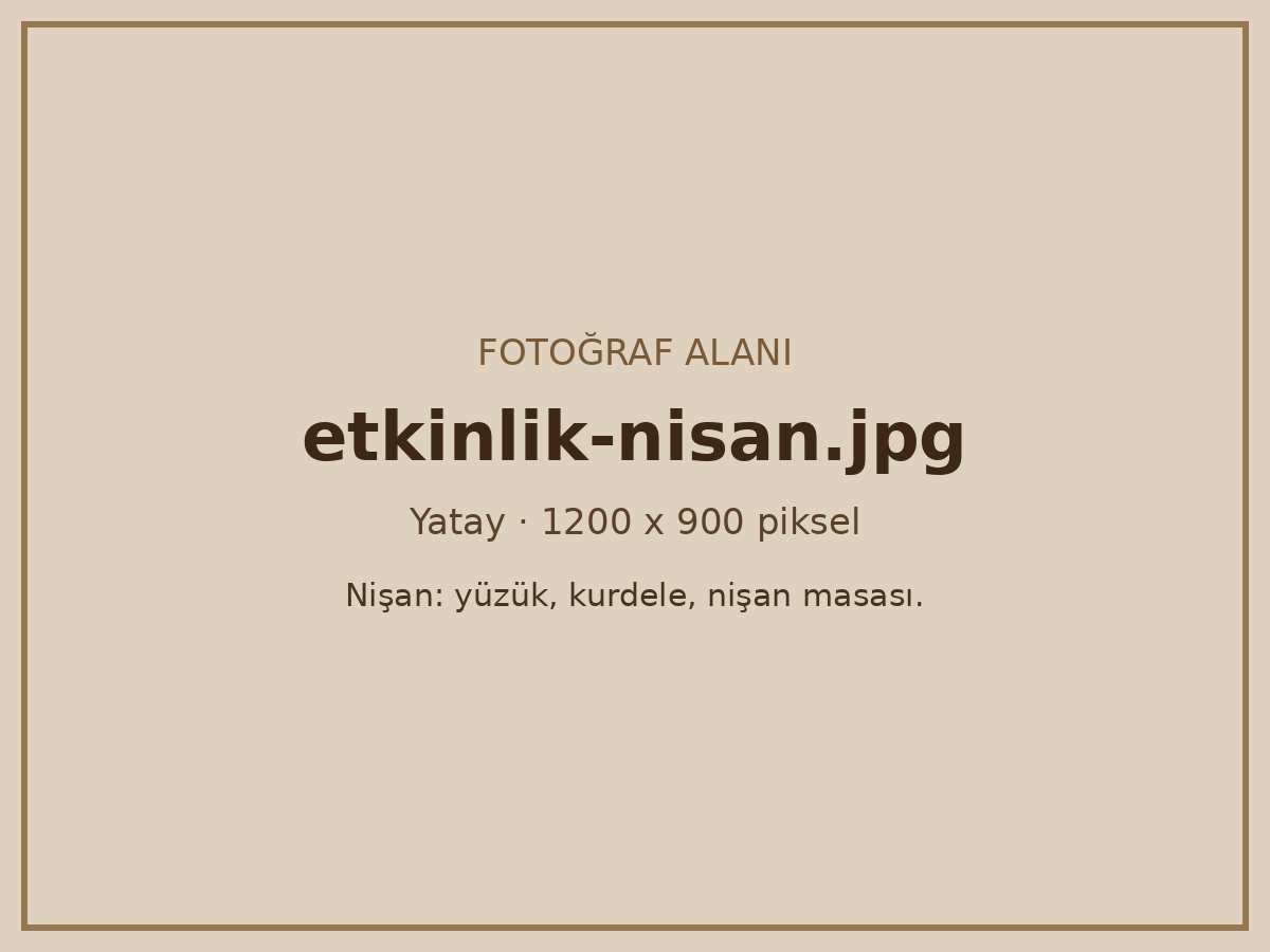 Nişan masası ve yüzükler